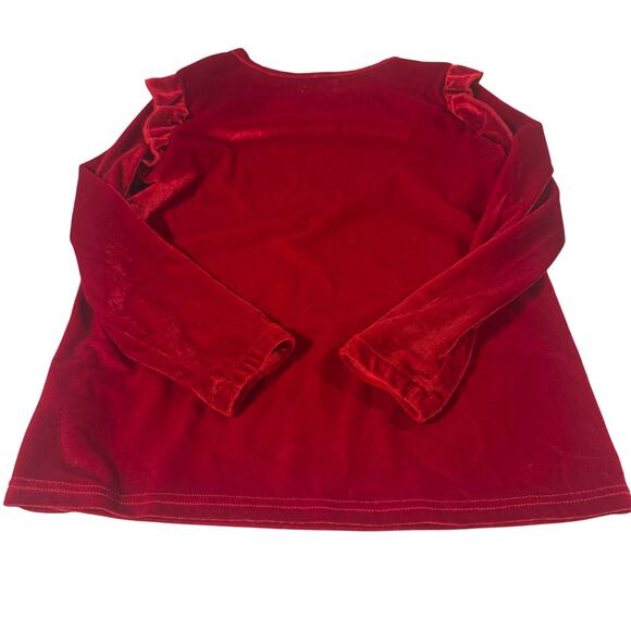 BCBG Toddler Girl 4T Red Felt Long Sleeve Blouse - Picture 4 of 4